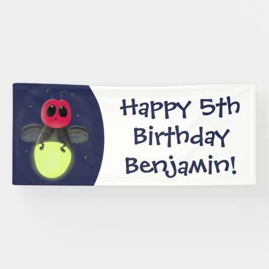 Niedliche Blitzfehler-Firefrefly-Cartoon-Abbildung Banner (Horizontal)