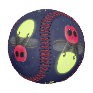 Niedliche Blitzfehler-Firefrefly-Cartoon-Abbildung Baseball