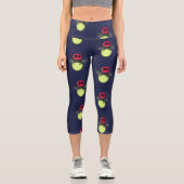 Niedliche Blitzfehler-Firefrefly-Cartoon-Abbildung Capri Leggings (Vorderseite)