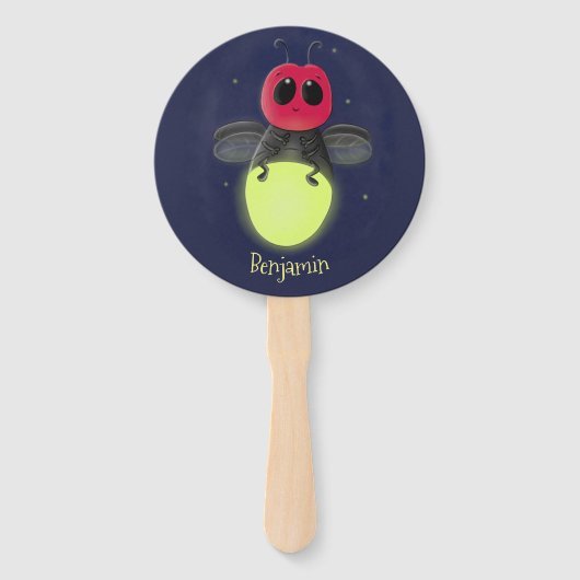 Niedliche Blitzfehler-Firefrefly-Cartoon-Abbildung Fächer (Rückseite)