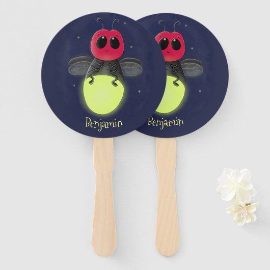 Niedliche Blitzfehler-Firefrefly-Cartoon-Abbildung Fächer (Vorne und Hinten)