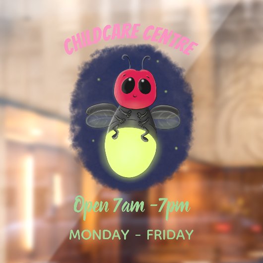 Niedliche Blitzfehler-Firefrefly-Cartoon-Abbildung Fensteraufkleber (Blatt 2)