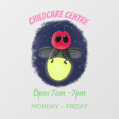 Niedliche Blitzfehler-Firefrefly-Cartoon-Abbildung Fensteraufkleber (Blatt)