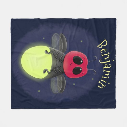 Niedliche Blitzfehler-Firefrefly-Cartoon-Abbildung Fleecedecke (Vorderseite (Horizontal))