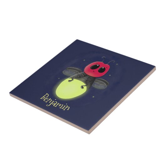 Niedliche Blitzfehler-Firefrefly-Cartoon-Abbildung Fliese (Seite)