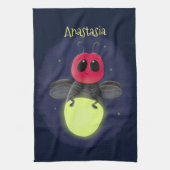 Niedliche Blitzfehler-Firefrefly-Cartoon-Abbildung Geschirrtuch (Vertikal)