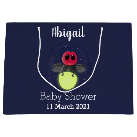 Niedliche Blitzfehler-Firefrefly-Cartoon-Abbildung Große Geschenktüte (Vorderseite)