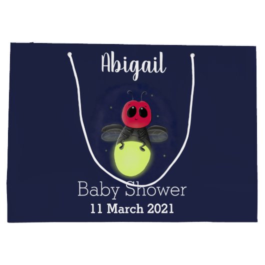 Niedliche Blitzfehler-Firefrefly-Cartoon-Abbildung Große Geschenktüte (Rückseite)