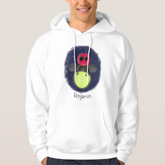 Niedliche Blitzfehler-Firefrefly-Cartoon-Abbildung Hoodie (Vorderseite)