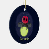 Niedliche Blitzfehler-Firefrefly-Cartoon-Abbildung Keramik Ornament (Rechts)