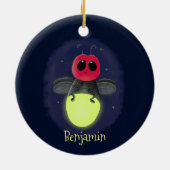 Niedliche Blitzfehler-Firefrefly-Cartoon-Abbildung Keramik Ornament (Hinten)