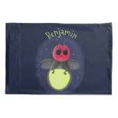 Niedliche Blitzfehler-Firefrefly-Cartoon-Abbildung Kissenbezug (Rückseite)