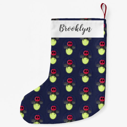 Niedliche Blitzfehler-Firefrefly-Cartoon-Abbildung Kleiner Weihnachtsstrumpf (Rückseite)