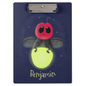 Niedliche Blitzfehler-Firefrefly-Cartoon-Abbildung Klemmbrett (Vorderseite)