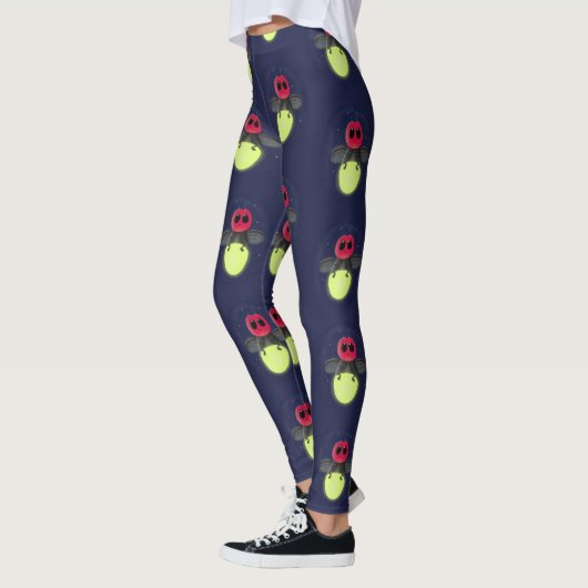 Niedliche Blitzfehler-Firefrefly-Cartoon-Abbildung Leggings (Links)