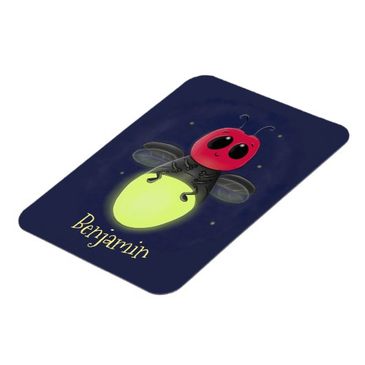 Niedliche Blitzfehler-Firefrefly-Cartoon-Abbildung Magnet (Linke Seite)