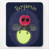 Niedliche Blitzfehler-Firefrefly-Cartoon-Abbildung Mousepad (Vorne)