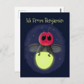 Niedliche Blitzfehler-Firefrefly-Cartoon-Abbildung Postkarte (Vorne/Hinten)