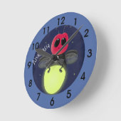 Niedliche Blitzfehler-Firefrefly-Cartoon-Abbildung Runde Wanduhr (Winkel)