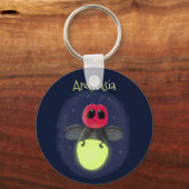 Niedliche Blitzfehler-Firefrefly-Cartoon-Abbildung Schlüsselanhänger (Vorderseite)