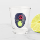 Niedliche Blitzfehler-Firefrefly-Cartoon-Abbildung Schnapsglas (Vorderseite)