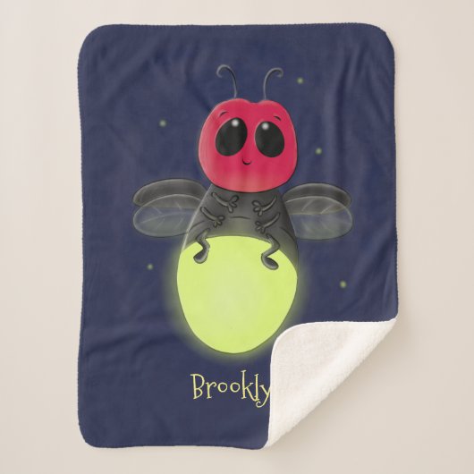 Niedliche Blitzfehler-Firefrefly-Cartoon-Abbildung Sherpadecke (Vorderseite)