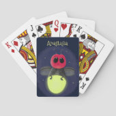 Niedliche Blitzfehler-Firefrefly-Cartoon-Abbildung Spielkarten (Rückseite)