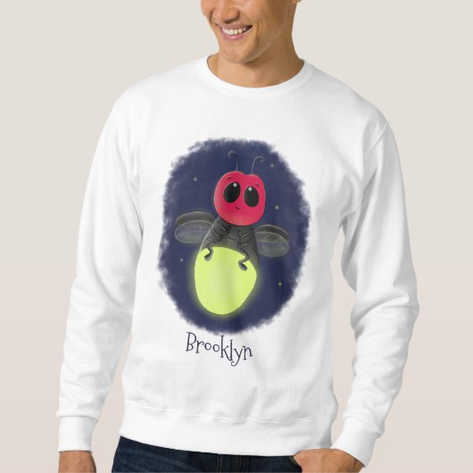 Niedliche Blitzfehler-Firefrefly-Cartoon-Abbildung Sweatshirt (Vorderseite)