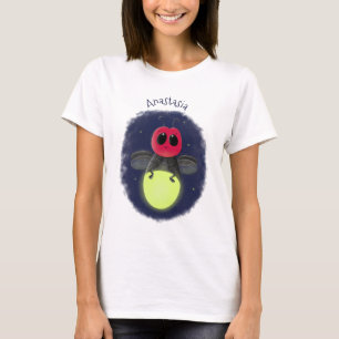 Niedliche Blitzfehler-Firefrefly-Cartoon-Abbildung T-Shirt