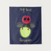 Niedliche Blitzfehler-Firefrefly-Cartoon-Abbildung Wandteppich (Vorderseite)