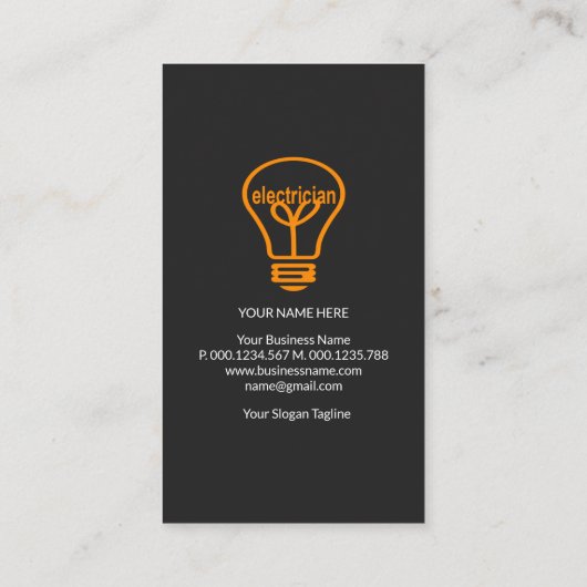 Niedliche Blitzschalter Visitenkarte (Rückseite)