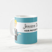 Niedliche Blonde-Business-Illustration Kaffeetasse (Vorderseite Links)