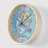 Niedliche Blonde Mermaid Custom Girl Schlafzimmer Uhr (Winkel)