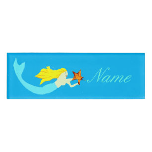 Niedliche Blonde Mermaid mit Star Thunder_Cove Namenschild