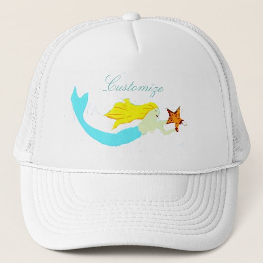 Niedliche Blonde Mermaid mit Star Thunder_Cove Truckerkappe (Vorderseite)