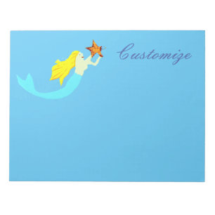 Niedliche Blonde Mermaids mit Star Thunder_Cove Notizblock