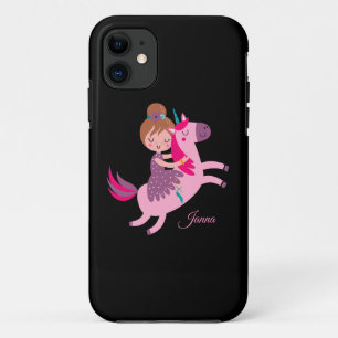 Niedliche Blondie-Hair-Girl-Reiten auf einem Einho Case-Mate iPhone Hülle