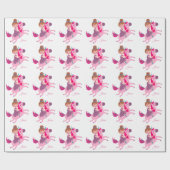 Niedliche Blondie-Hair-Girl-Reiten auf einem Einho Geschenkpapier (Flach)