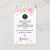 Niedliche blorrosa Ballondarstellung danke Visitenkarte (Rückseite)