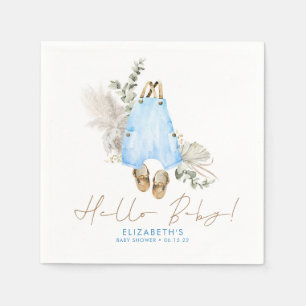 Niedliche Blue and Brown Baby Dusche Serviette