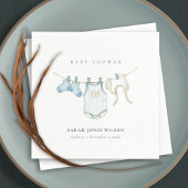 Niedliche Blue Baby Boy Clothesline Babydusche Serviette