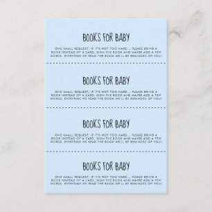 Niedliche Blue Baby Dusche Bücher für Babywünsche Begleitkarte