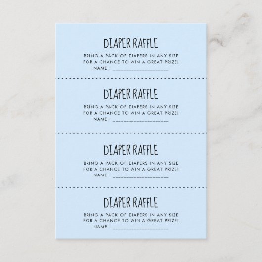 Niedliche Blue Baby Dusche Windeln Raffelkarte Begleitkarte (Vorderseite)