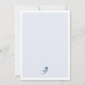 Niedliche Blue Baby Schuhe, Babydusche Einladung (Rückseite)
