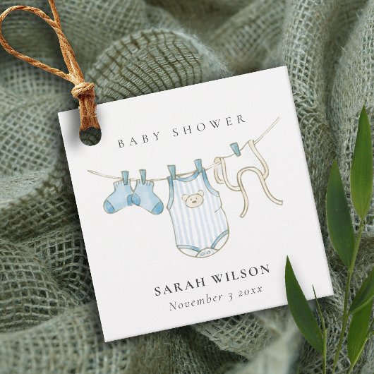 Niedliche Blue Boy Baby Dusche Geschenkanhänger