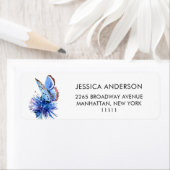 Niedliche Blue Butterfly Blume Bewegende Rücksende (Insitu)