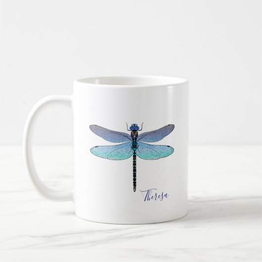 Niedliche Blue Dragonfly Tasse Kaffeekuchen (Links)