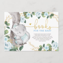 Niedliche Blue Gold Floral Elephant Books für Baby