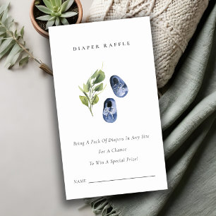 Niedliche Blue Green Leafe Windelwaschmaschine Kin Begleitkarte