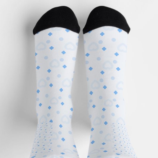 Niedliche Blue Heart Muster Crew Socken (Oben)